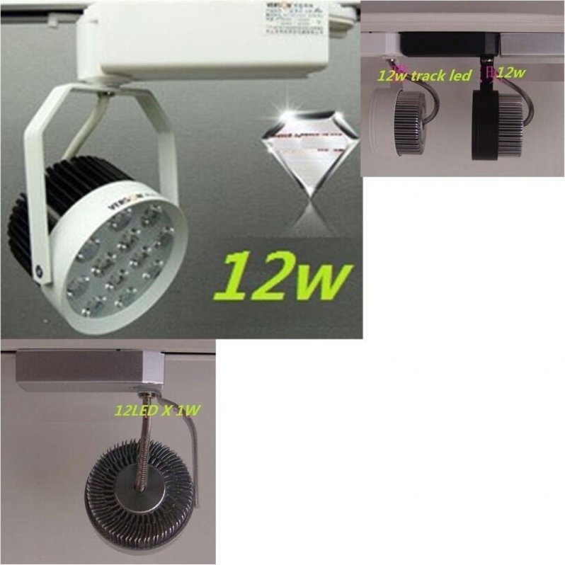 Trade Shop Traesio - Trade Shop - kit 2 pezzi mini faretto 12 led 12 w mit asta binariat print luce fredda -