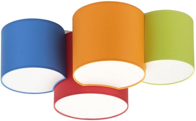 TK Mona Kinder-Deckenleuchte, halbbündig, mehrfarbig, 4 x E27