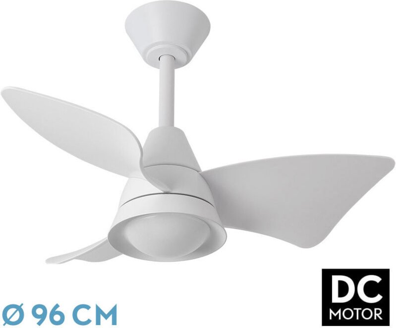 DC "Jaguar" dimmbarer Deckenventilator mit Fernbedienung (30W 3CCT 3000lm) weiß