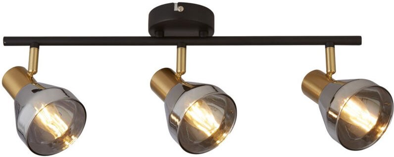 Deckenleuchte Spotleuchte Wohnzimmerleuchte Stahl Messing Glas l 59 cm