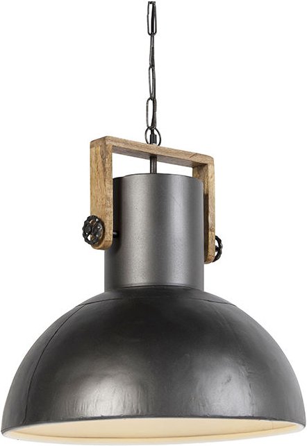 Industrielle Hängelampe schwarz mit Mangoholz - Mangos