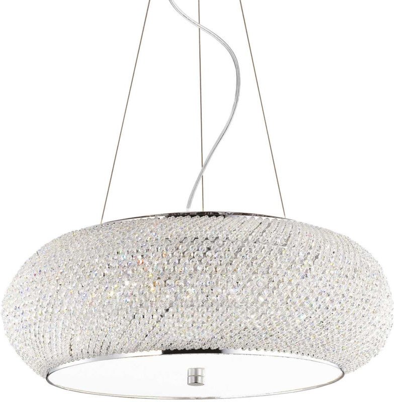 Pasha' - 10 Licht Decke Anhänger Chrom mit Kristallen, E14 - Ideal Lux