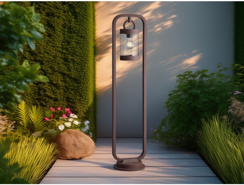 Trio - Wegeleuchte sambesi Laterne im Landhausstil Rostoptik, Höhe 100cm