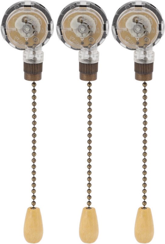 3-teiliger Zugkettenschalter für Deckenventilatoren, korrosionsbeständiger Ersatz, 250 V 3 A 125 V 6 A Lichterkettensteu...