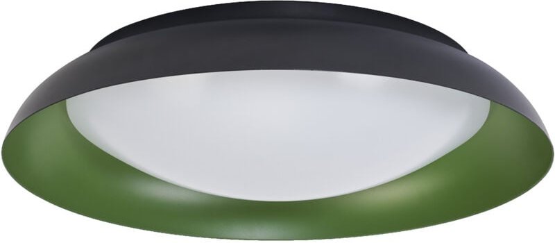 LEDVANCE Orbis Plate LED-Deckenleuchte, schwarz-grün, 45W, 2200lm, 3000K, 480mm, 830 freundliches Warmweiß, durch Kicken...