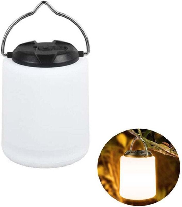Wiederaufladbare LED-Campinglaterne – Warmweißes Licht 3000K, tragbar und wasserdicht für Zelte – Akkulaufzeit über 10 S...
