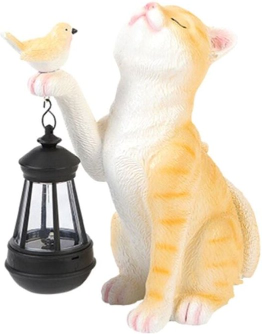 Solar Decor Tier Lampe Nette Harz Mini Katzen Outdoor Laterne