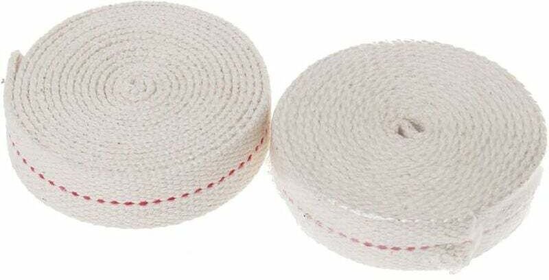 2 Meter Baumwoll-Lampendocht, Laternen-Ersatzdochte für Öllampenbrenner (weiß) - 2er-Pack - Ymyny