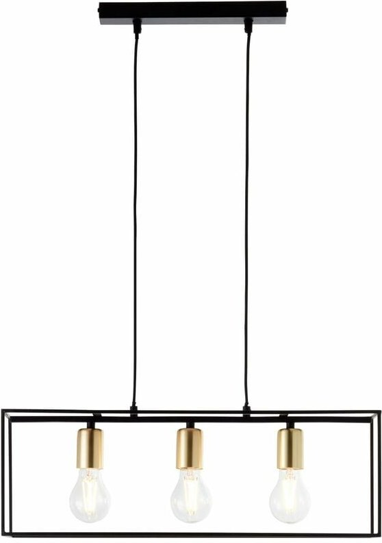 Thumbnail - Lampe Arica Pendelleuchte 3flg schwarz/messing 3x A60, E27, 60W, geeignet für Normallampen (nicht enthalten) Kabel kürzb...