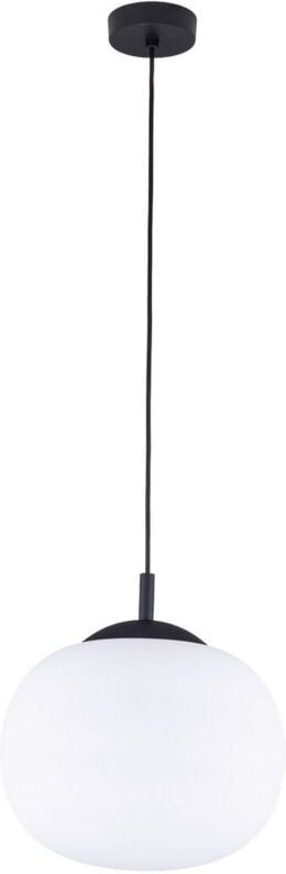 TK Vibe 30cm Globe Pendelleuchte Deckenleuchte Schwarz, Opalglas 1xE27