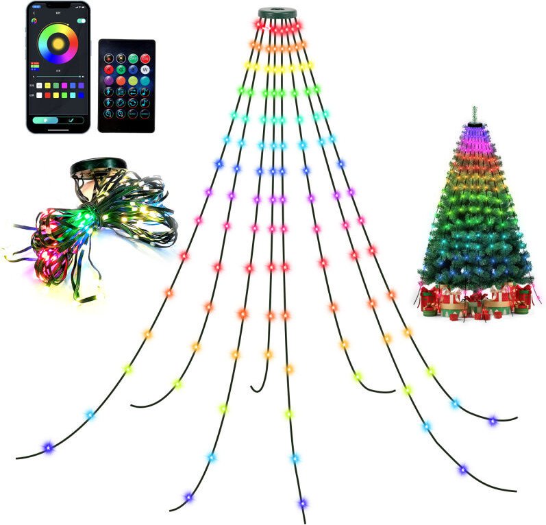 Hengda - Christbaumbeleuchtung Tanzhalle 160 led Lichterkette APP-Kontrolle PartyLicht