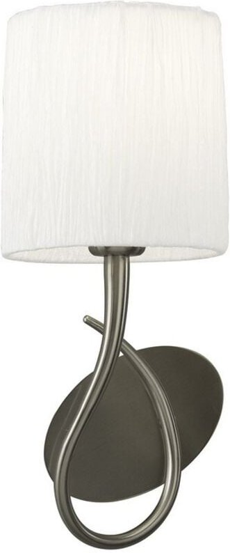 Inspired Mantra - Lua - Wandleuchte geschaltet 1 Licht E27, Satin Nickel mit weißem Schirm