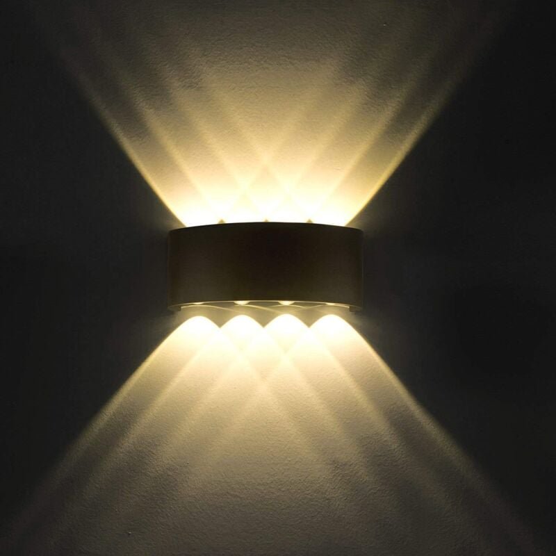 8W LED-Wandleuchte, modern, IP65, wasserdicht, Aluminium, dekorative Up-Down-Wandleuchte für Wohnzimmer, Schlafzimmer, F...