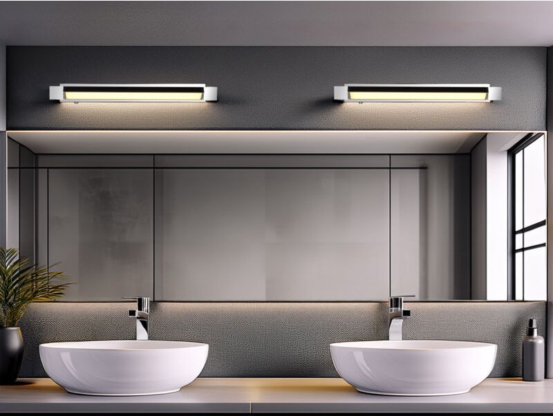 Meinewunschleuchte - 2er set dimmbare led Bad Spiegelleuchten schwenkbar, Chrom Breite 50cm