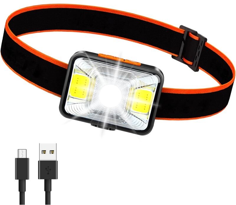 Memkey - usb wiederaufladbare Stirnlampe, 1000 mAh, 1800 Lux, superhelle Stirnlampe mit 5 Beleuchtungsmodi, IPX5 wasserd...