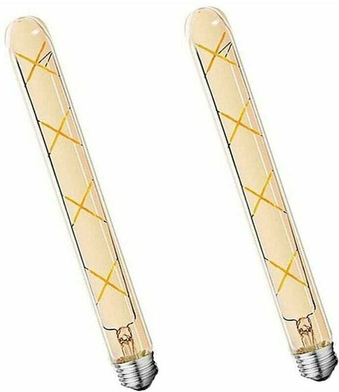 Jalleria - Tigrezy 2 Packungen E27 T30 LED-Glühlampe, 8 w, bernsteinfarbenes Glas, warmweiße Lichtröhre (entspricht 70 w...
