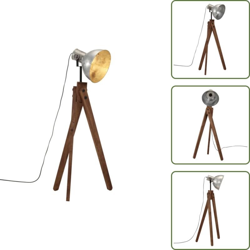 The Living Store Stehleuchte 25 W Vintage Silbern 45x45x120 cm E27 - Vintage