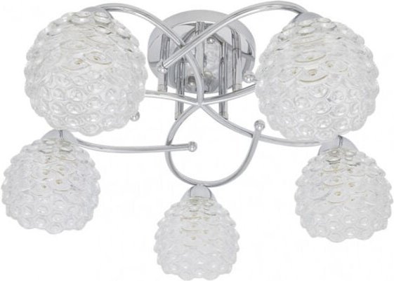 Fabrilamp - bagan 5-flammige Leuchte mit Glasschirm , Chrom 23x49x49