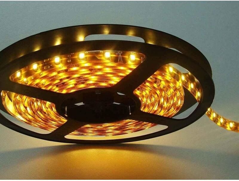 Planet Shop - Warm Light Led Strip Smd 5050 Coil Strip 5 Meter 300 Led Strip Adhesive Yellow