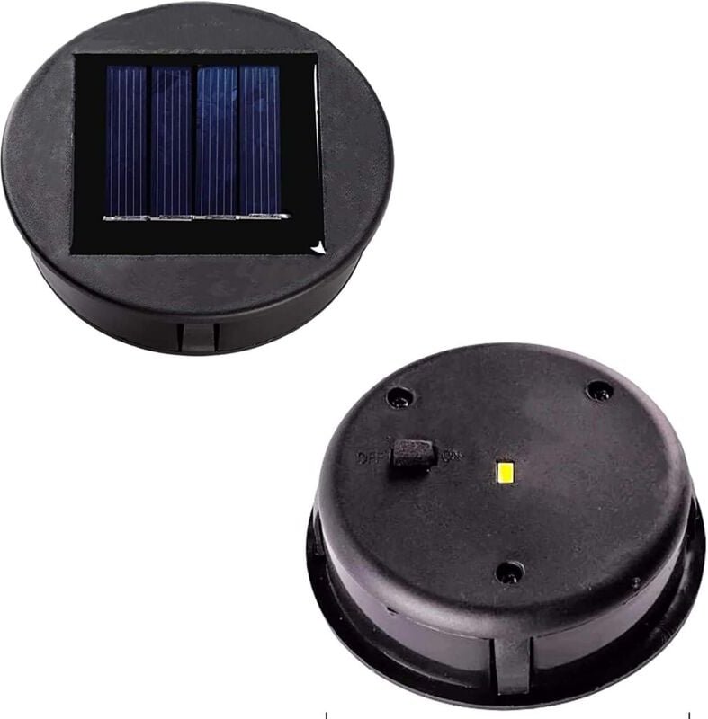 Ulisem - 2 Stück Ersatz Top Solar Laterne Licht Solarpanel Licht Abdeckung mit LED-Lampe, diy Solar Laterne für Outdoor-...