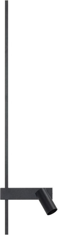 Wandleuchte LED Schwarz H: 80 cm länglich + Leselampe GU10 Wandlampe Flur