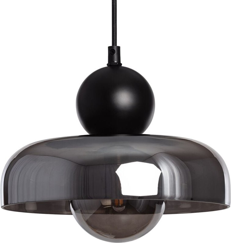 Pendelleuchte Metall und Glas Cailin Rauchgrau