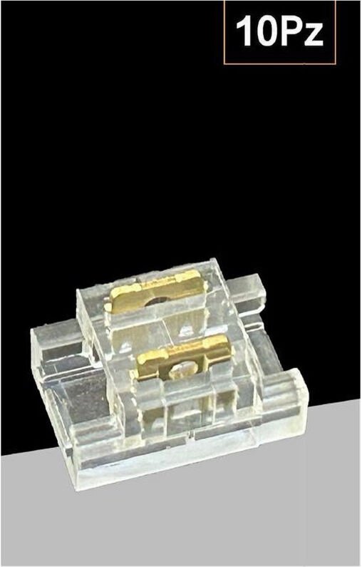 Trade Shop Traesio - Trade Shop - kit 10PZ trasparente lineare für strip led 2 pin 5MM CN5MM-D -