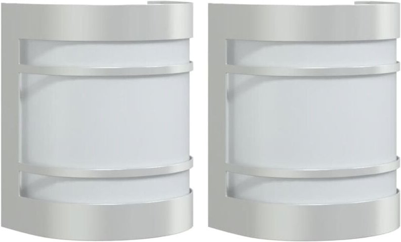 Außenwandleuchten 2 Stk. Silbern Edelstahl Vidaxl