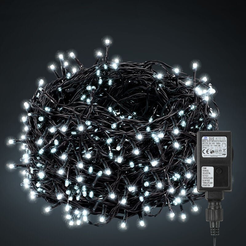SWANEW 20M 200 LED Lichterkette für Weihnachtsbaum, Kaltweiße dunkelgrün Kupferdraht mit 8 Programmen LEDs für innen und...