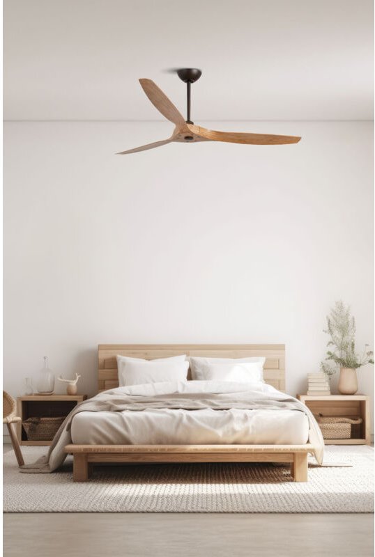 Faro Morea Großer Deckenventilator mit 3 Flügeln, Dunkelbraun, Tuya Smart System