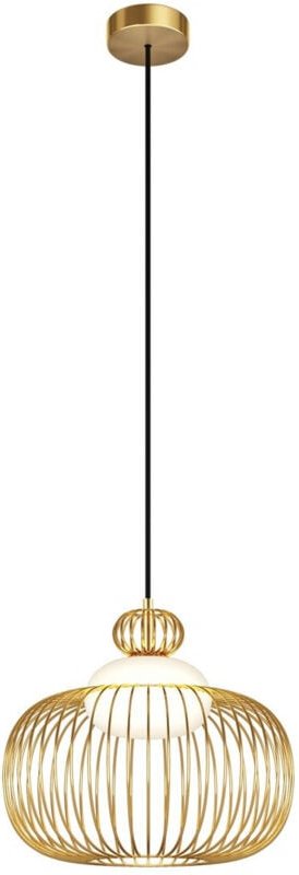 Maytoni Levitation Moderne 35 cm Drahtrahmen-Hängeleuchte, Messing, 1 x G9, weißer Schirm