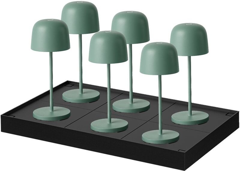 Mini Tischlampen 6er Set Mit Ladestation SOPHIA h28cm