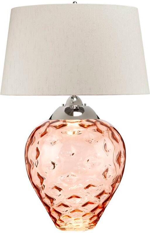 Tischleuchte Beistelllampe LED Tischlampe Schlafzimmerlampe Rosa Glas H 78,7cm