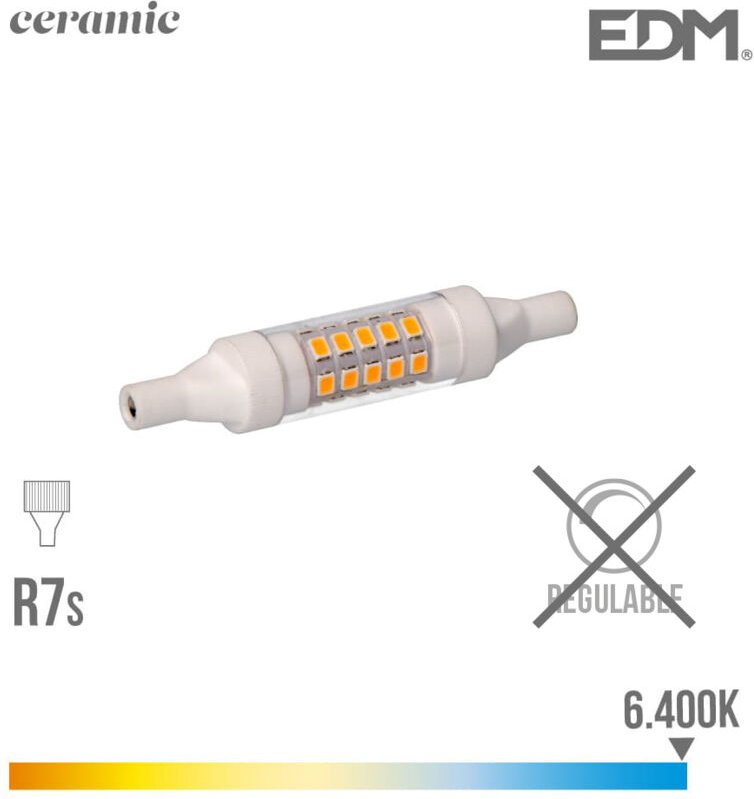 EDM - Lineare LED-Glühbirne 78 mm R7S 5,5 w 800 lm 6400 k Kaltlicht Ø1,6 x 7,8 cm