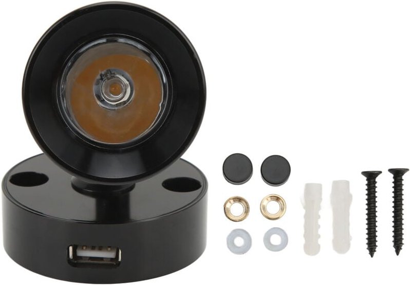 Leselampe für Wohnwagen, Nachttischlampe für Wohnwagen/Boot für Schlafzimmer 12-24V 3W Schwarz Warmweiß.