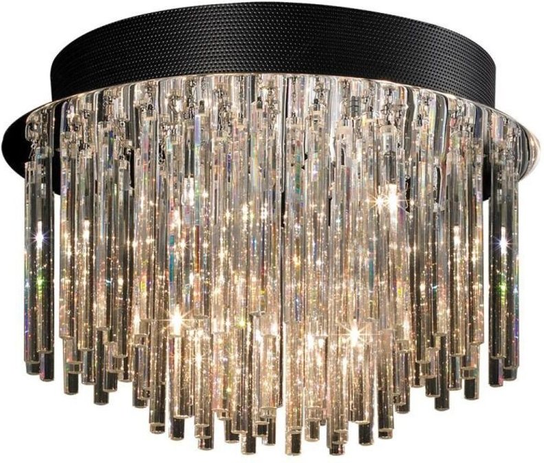 Spillo - Classic Flush Deckenleuchte Chrome 10 Light mit Crystal Shade G4 - Italux