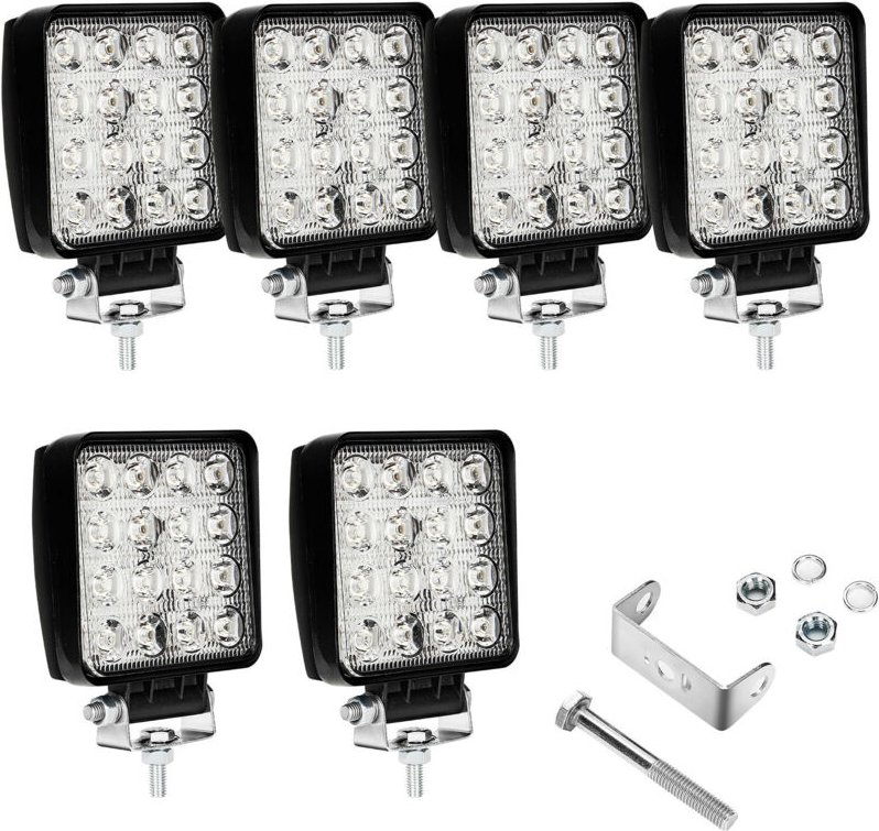 Randaco LED Arbeitsscheinwerfer 48W LED Scheinwerfer Rechteck IP67 Wasserdicht 12V 24V für LKW,Offroad, SUV, ATV,traktor...