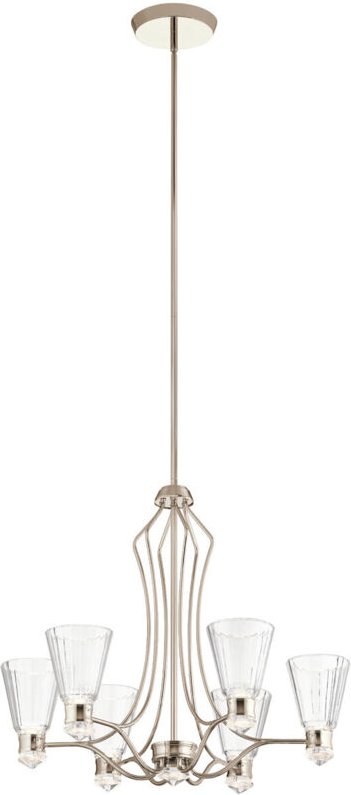 Kichler Kayva Integrierte LED-Deckenleuchte mit mehreren Armen, poliertes Nickel, 3000 k, IP44 - Elstead