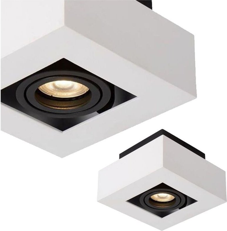 Italux - Casemiro - Modernes oberflächenmontiertes Weiß, Schwarz 1 Licht, GU10