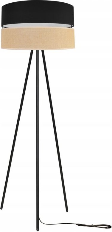 Stehlampe mit Dreibein-Metalllampenschirm, 45 cm, Schwarz