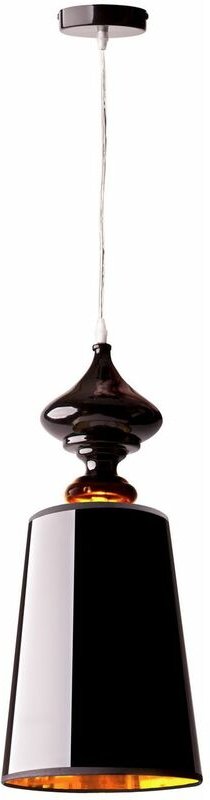 Pendelleuchte Ø 19 cm E27 Schwarz Glas Metall Klassisch Hängelampe