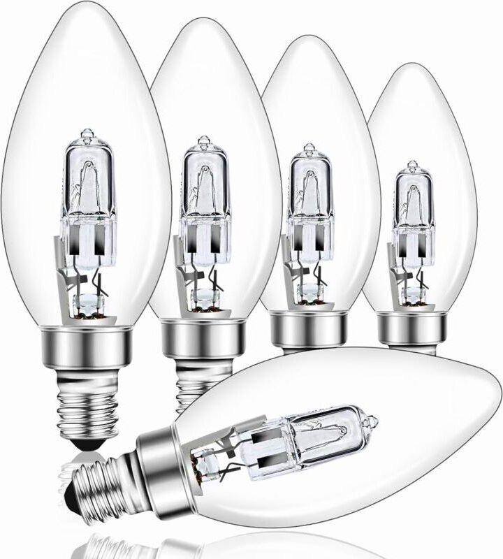 E14 42W Halogenlampe Dimmbar Klar C35 Halogenlampe Warmweiß 2700K E14 Schraubbirne für Pendelleuchte Wandleuchte Tischle...