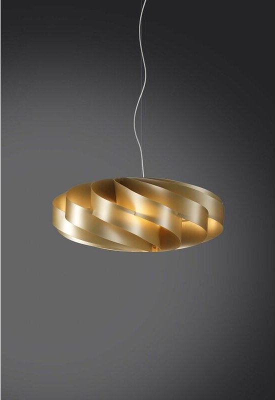 Flache Pendelleuchte 3-flammig gold 70x70xh.34 cm