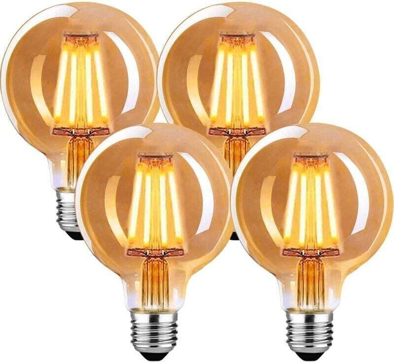 Vintage E27 LED-Lampe, dimmbar, 4 W, G80 Vintage E27-Lampe, warmweiß (2700 K), ideal für Pendelleuchten, Tischlampen und...