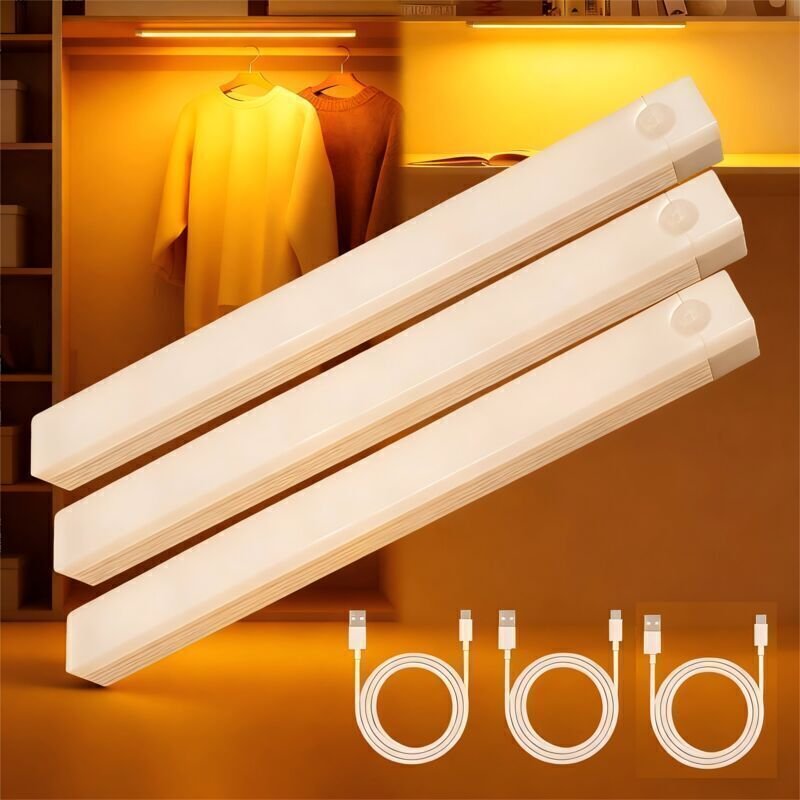LED-Schrankleuchte mit Bewegungssensor, 2000 mAh Akku, wiederaufladbar über USB-C, Küchen- und Arbeitszimmerbeleuchtung,...