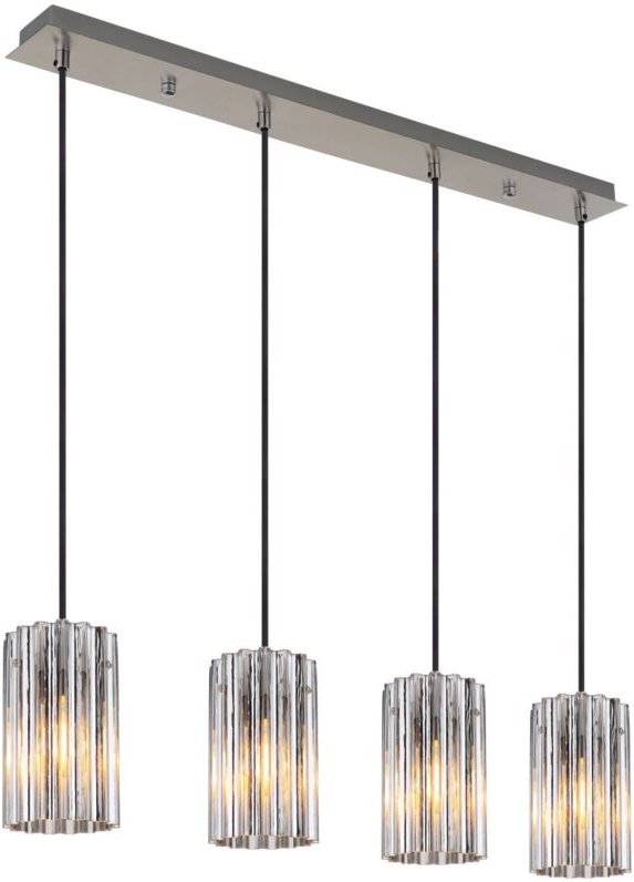 Pendelleuchte Hängelampe Deckenleuchte Esszimmerlampe Metall Nickel l 80 cm