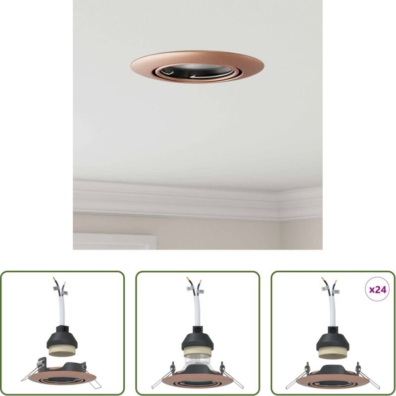 Kupfer - Spotlight 24 pcs Kupfer 9 x 9 x 2,5 cm Metall