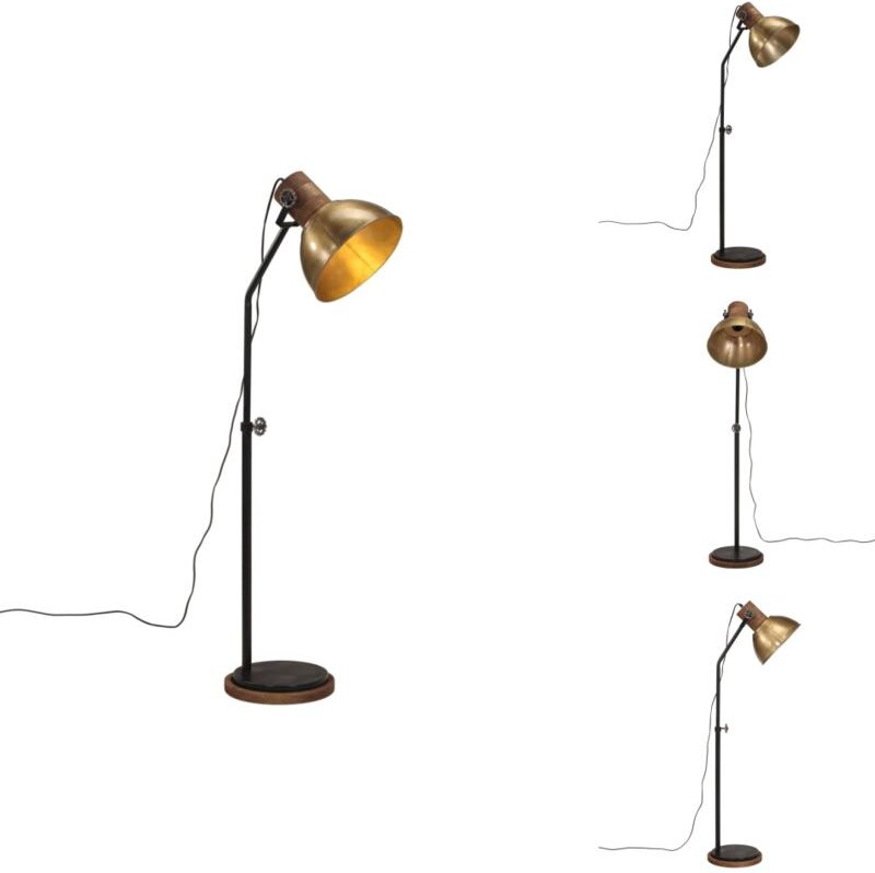 Stehleuchte 25 W Antik Messing 30x30x100-150 cm E27 - Industrielampen - Stehlampe - Wohnzimmerstil - Esszimmerleuchte - ...