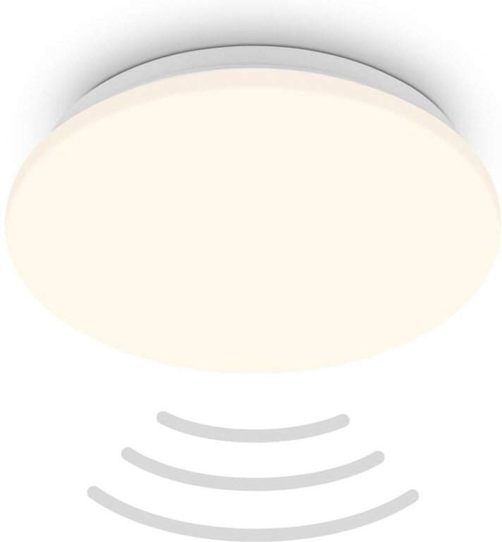 Briloner UGO LED Deckenlampe, Warmweiße Lichtfarbe, Bewegungsmelder, Weiß, Ø27 x 6 cm