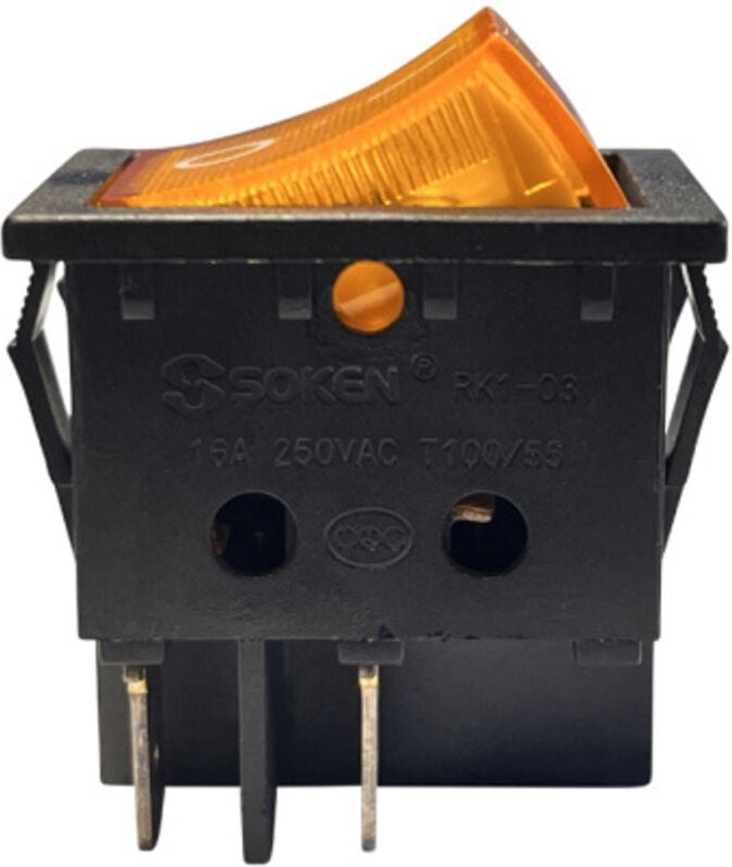 SOKEN RK1-03 Wippschalter 250V 16A Kippschalter Orange mit LED